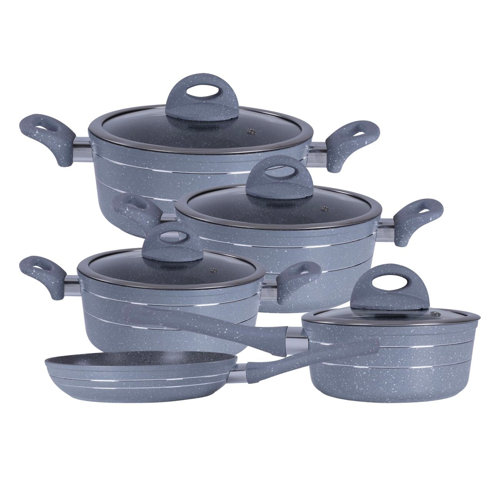 Royalford 5Pc Aluminium Cookware Set, Induction Safe Pots & Pans